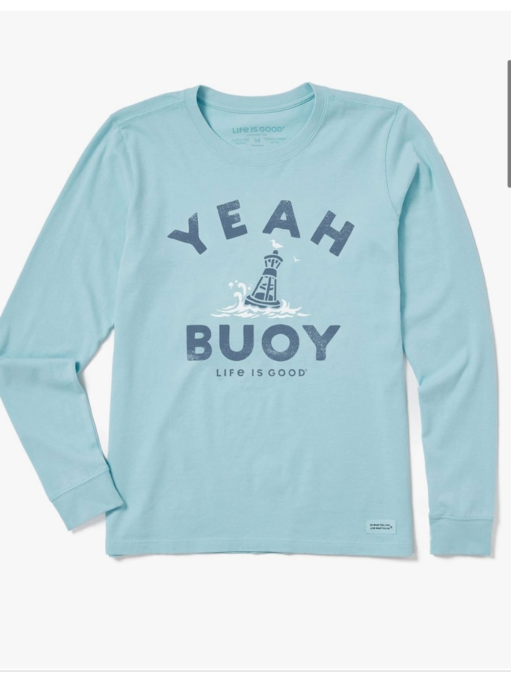 Life Is Good Light Blue Long-Sleeve "Yeah Buoy" Graphic Tee